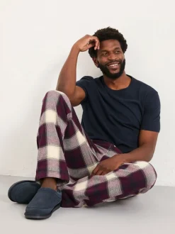 FatFace Connel Burgundy Red Check Pyjama Bottoms