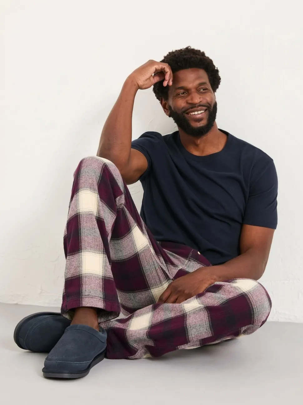 FatFace Connel Burgundy Red Check Pyjama Bottoms