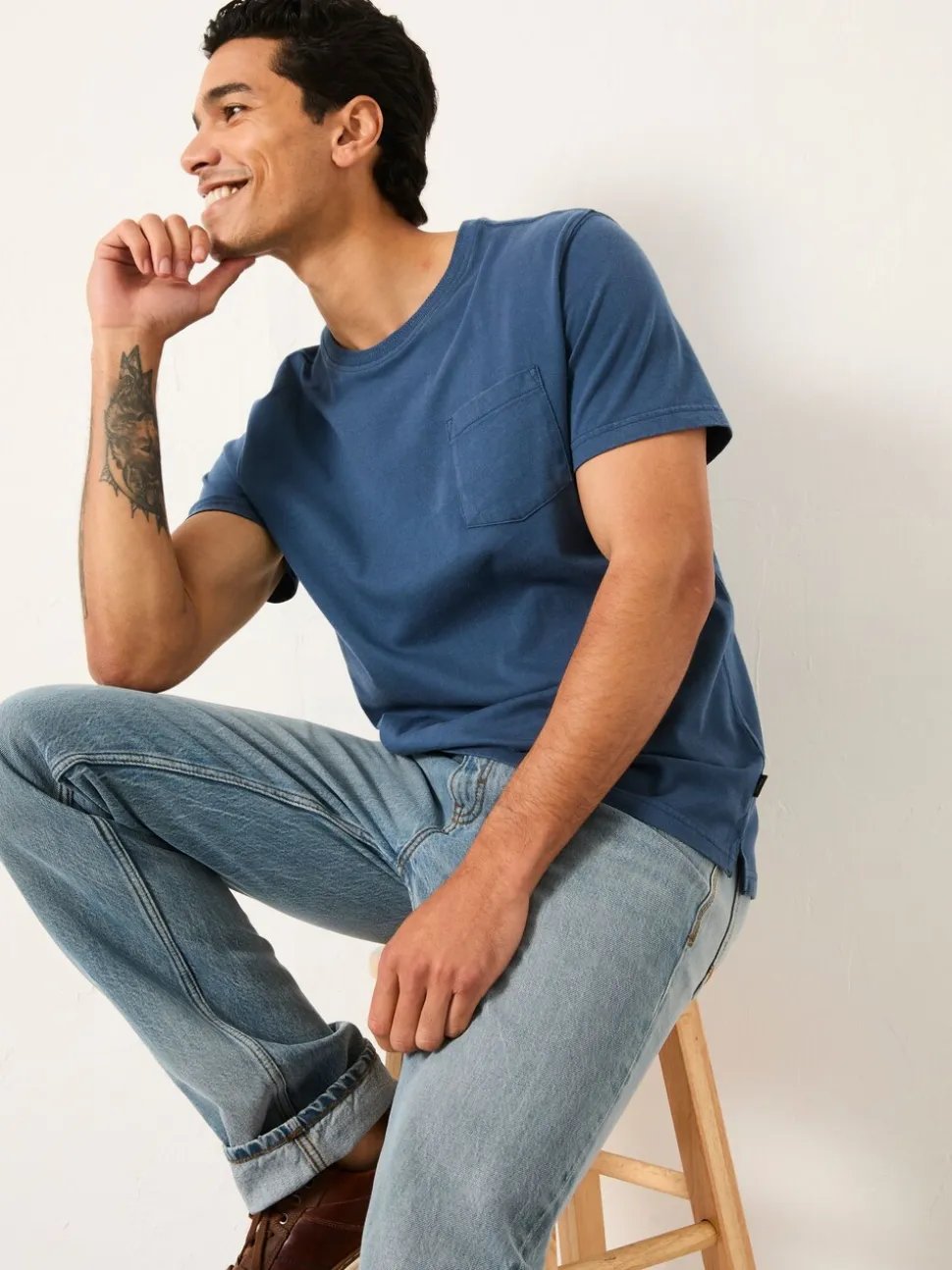 FatFace Cove French Navy Pocket T-Shirt