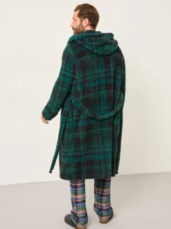 FatFace Dark Green Snuggle Check Robe