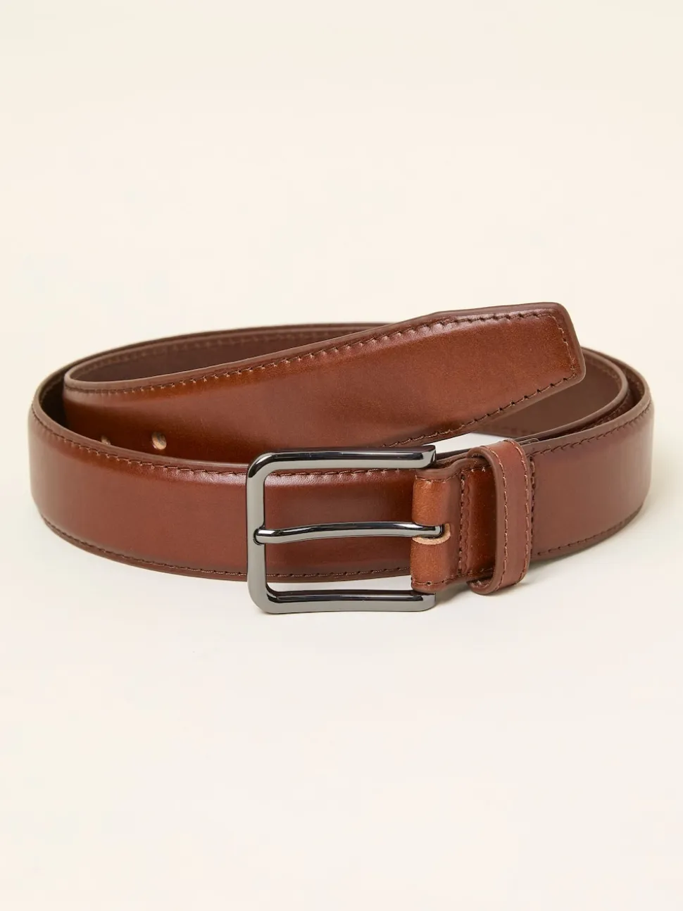 FatFace Dark Tan Smart Leather Belt