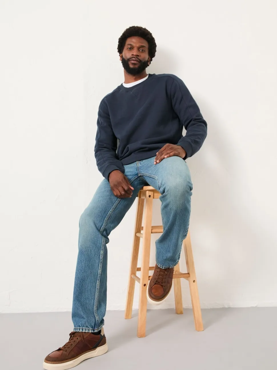 FatFace Denim Blue Tint Straight Fit Straight Fit Jeans