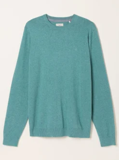 FatFace Dusky Green Rye Crew Neck Knitted Jumper