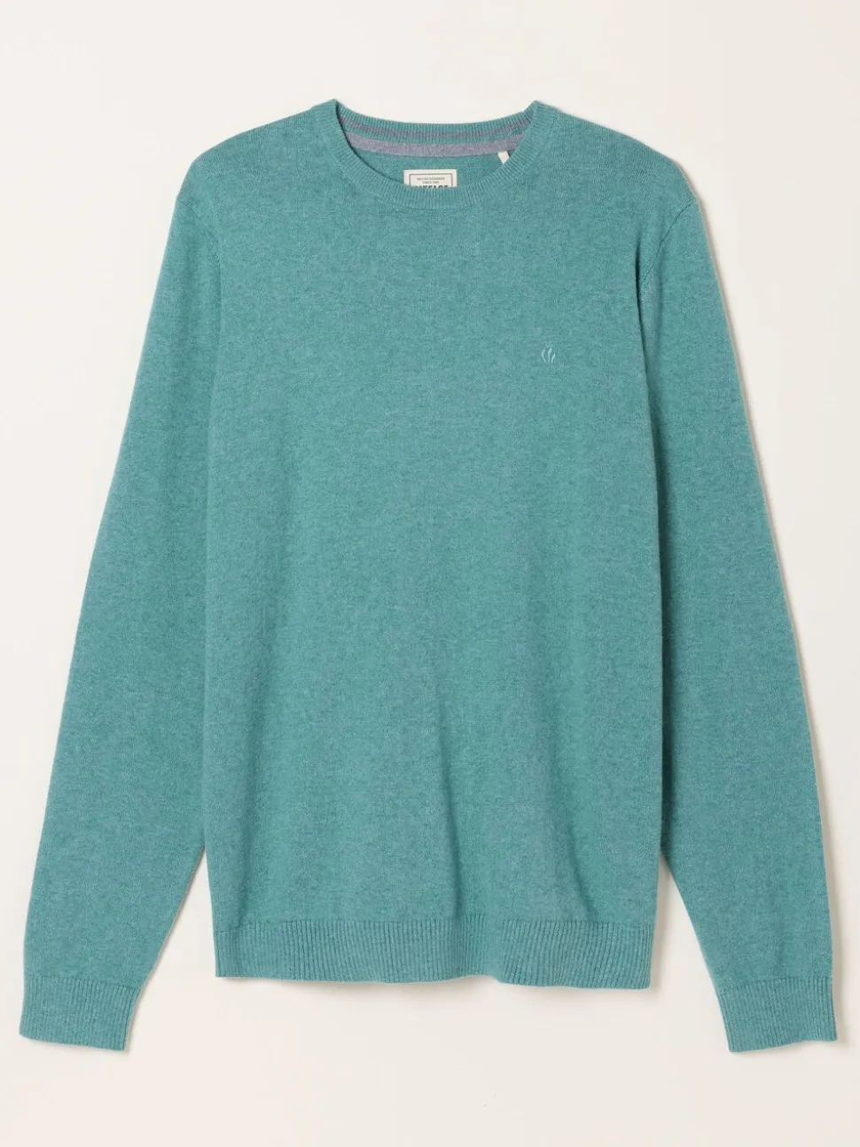 FatFace Dusky Green Rye Crew Neck Knitted Jumper