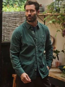 FatFace Emerald Green Long Sleeve Cord Shirt