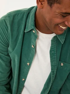 FatFace Emerald Green Long Sleeve Cord Shirt