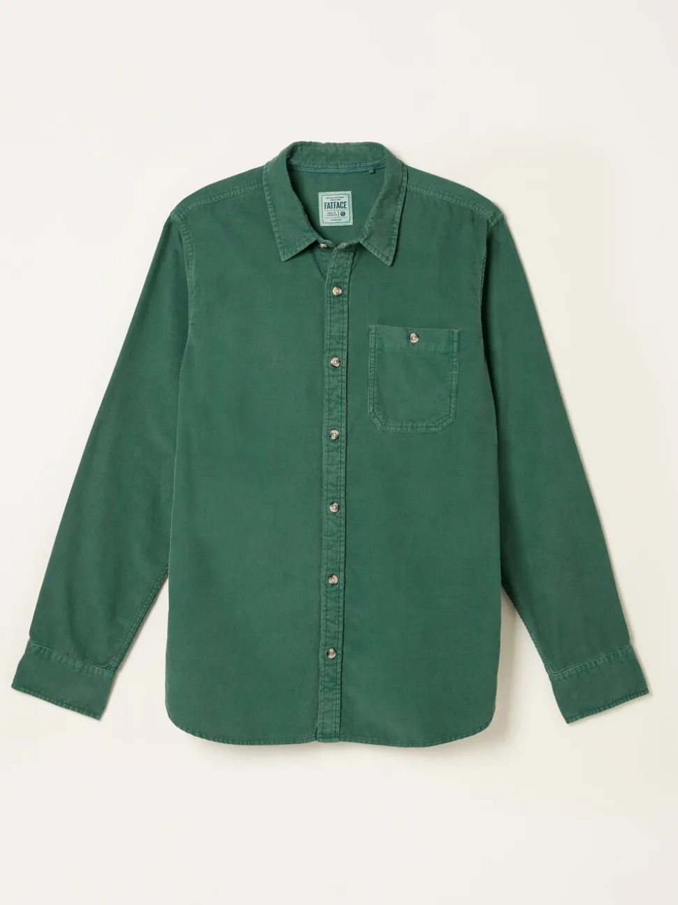 FatFace Emerald Green Long Sleeve Cord Shirt