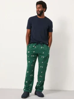 FatFace Emerald Green Penguin Print Pyjama Bottoms