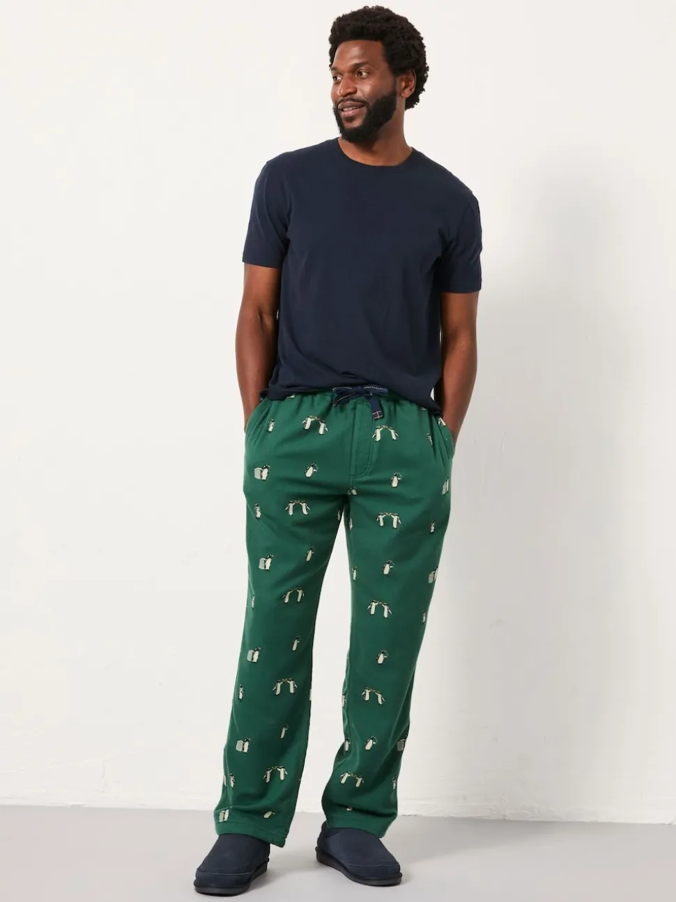 FatFace Emerald Green Penguin Print Pyjama Bottoms