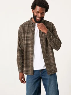 FatFace Felton Brown Long Sleeve Check Shirt