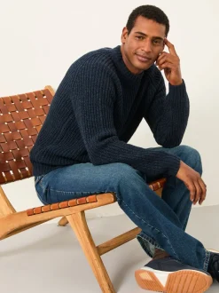 FatFace Fife Navy Knitted Crew Jumper