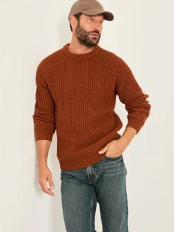 FatFace Fife Terracotta Knitted Crew Jumper