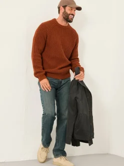 FatFace Fife Terracotta Knitted Crew Jumper