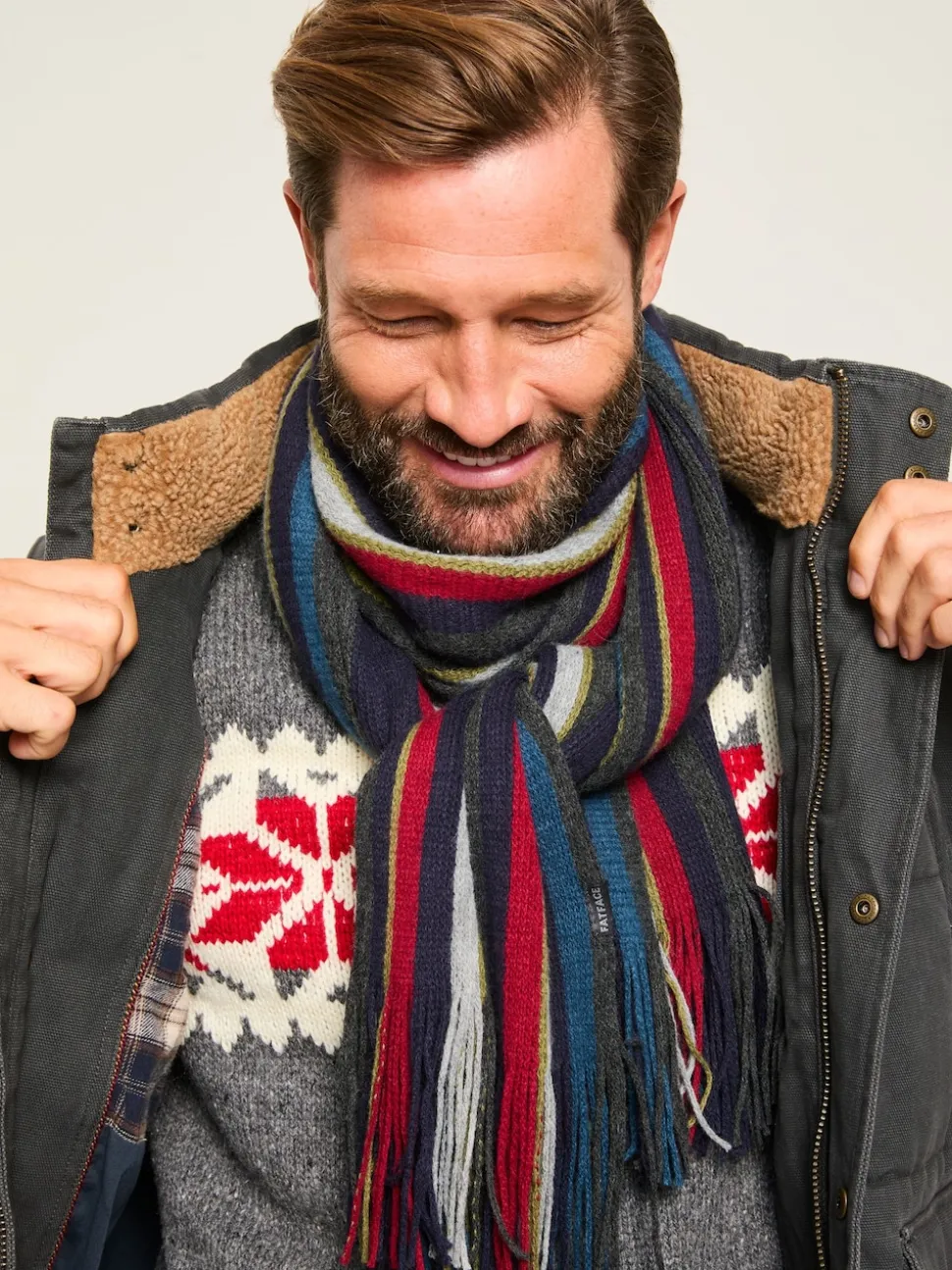 FatFace Finn Multi Stripe Scarf