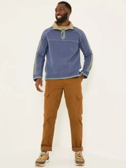 FatFace French Navy 100% Cotton Airlie Panel Quarter Zip Sweat Top