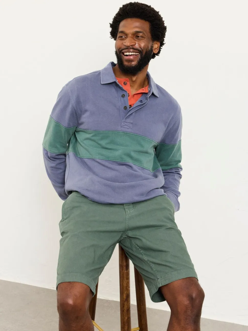 FatFace Green Stow Garment Dye Chino Shorts