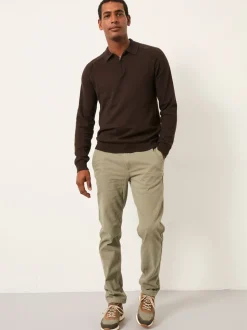 FatFace Green Straight Fit Twill Coastal Chino Trousers