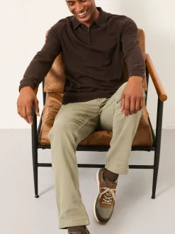 FatFace Green Straight Fit Twill Coastal Chino Trousers