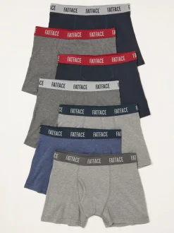 FatFace Grey & Blue Classic Boxers 7 Pack