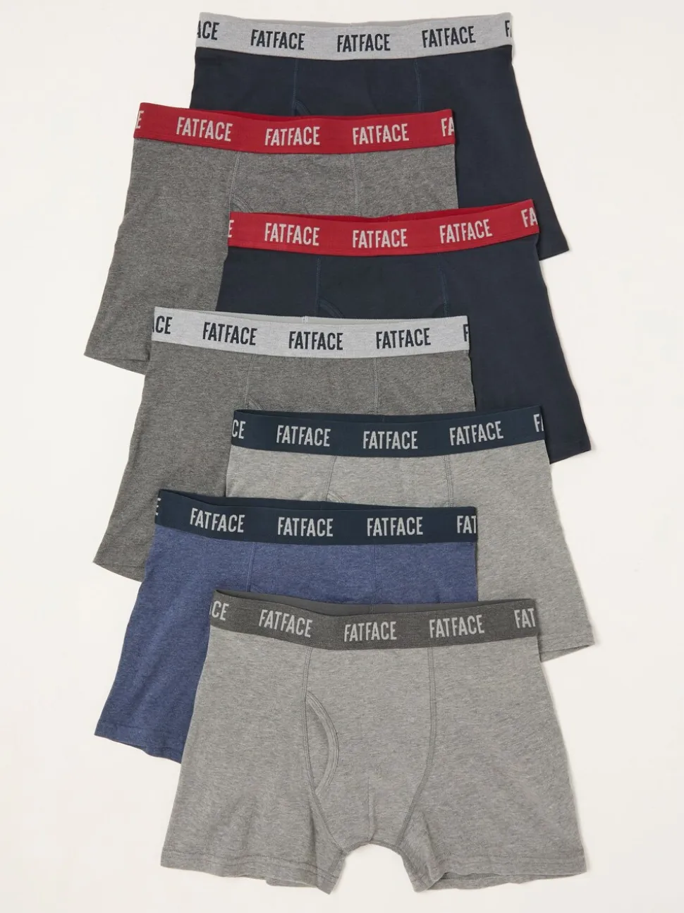 FatFace Grey & Blue Classic Boxers 7 Pack