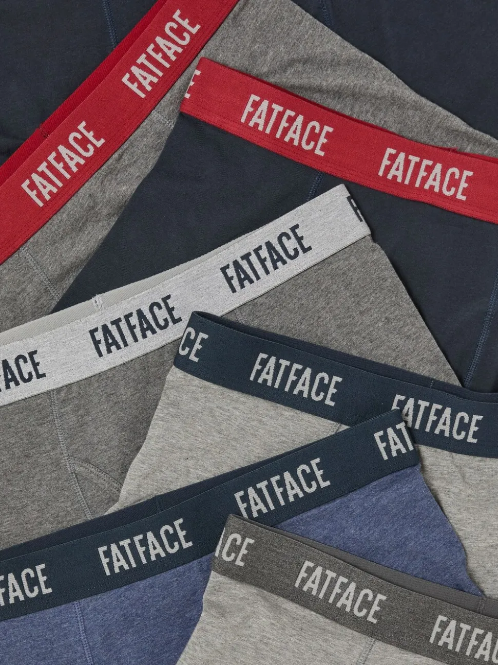 FatFace Grey & Blue Classic Boxers 7 Pack