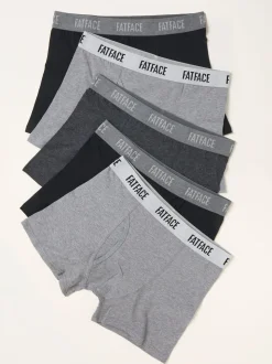 FatFace Grey 5 Pairs of Plain Boxers