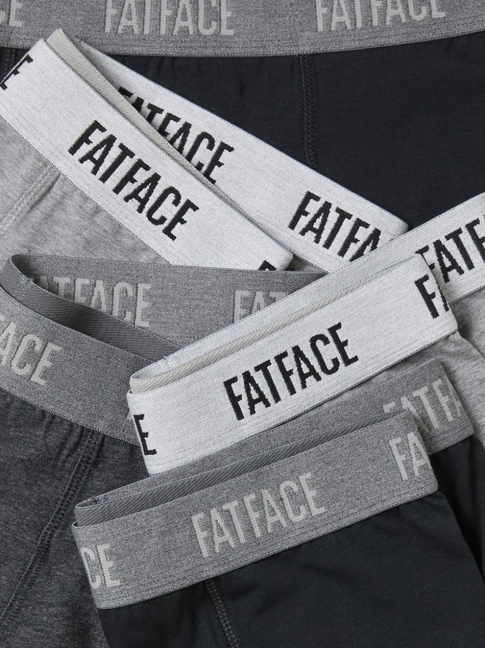 FatFace Grey 5 Pairs of Plain Boxers
