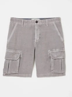 FatFace Grey Cotton Linen Cargo Shorts
