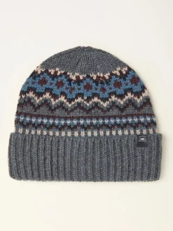 FatFace Grey Fairisle Beanie