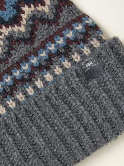 FatFace Grey Fairisle Beanie
