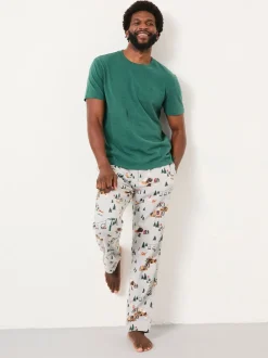FatFace Grey Off Piste Print Pyjama Bottoms