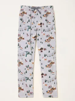 FatFace Grey Off Piste Print Pyjama Bottoms