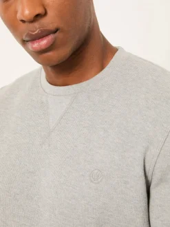 FatFace Grey Waffle Crew Neck Pyjama Top