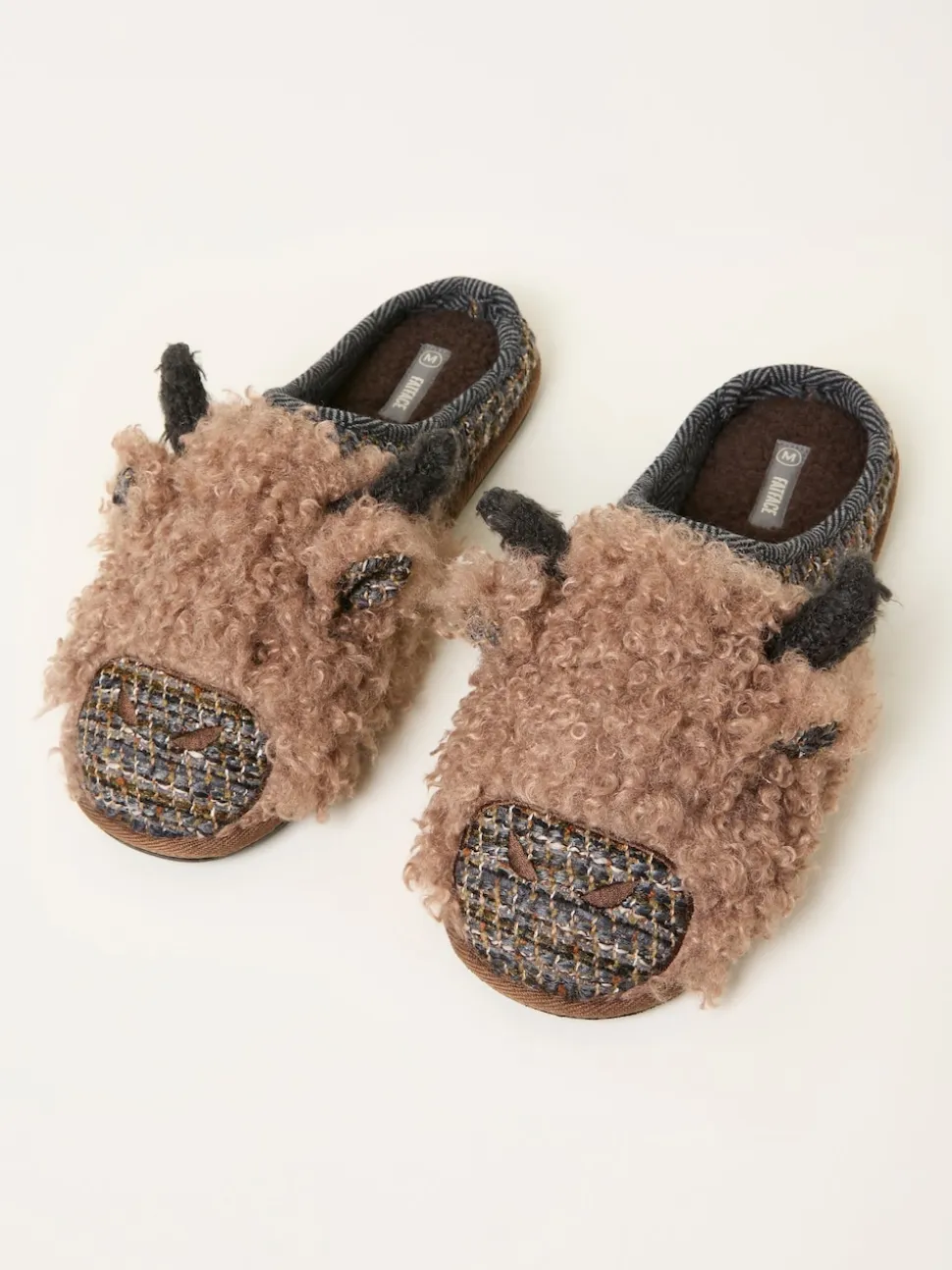 FatFace Hamish Brown Cow Slipper