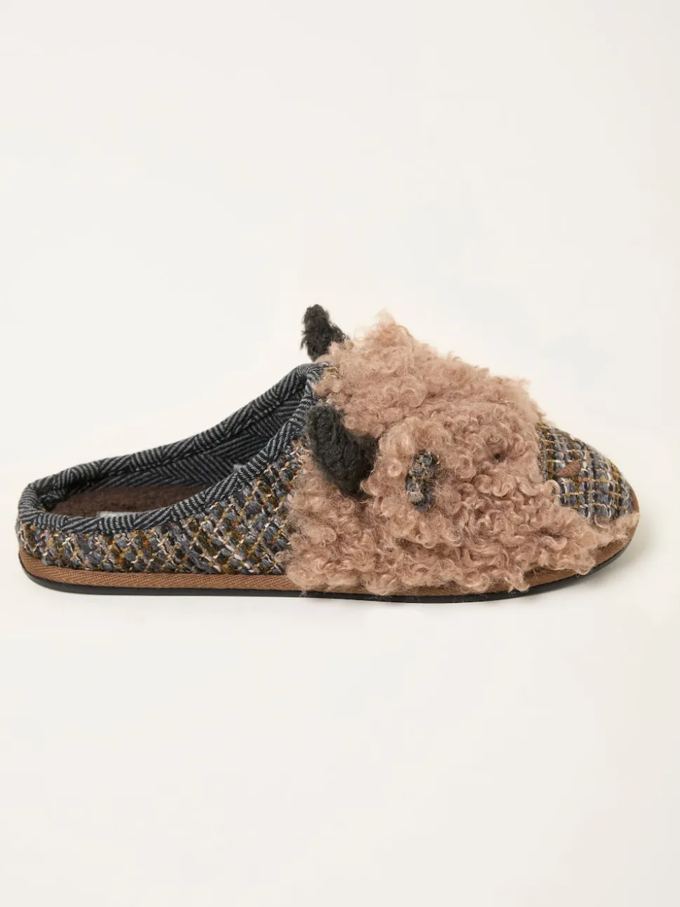 FatFace Hamish Brown Cow Slipper