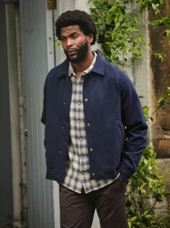 FatFace Harrington Navy Harrington Sweat Jacket