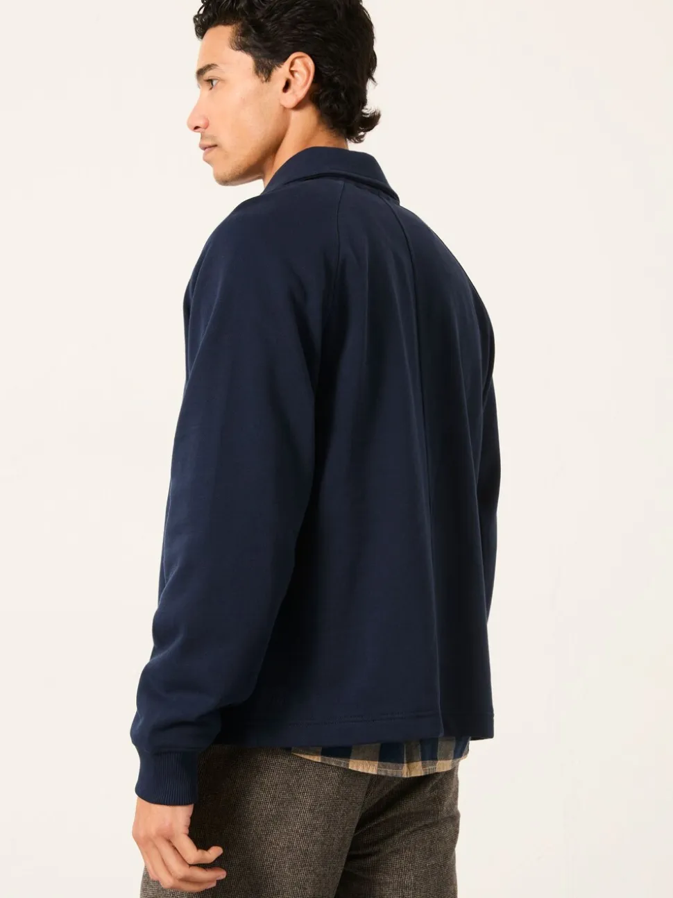 FatFace Harrington Navy Harrington Sweat Jacket