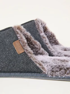 FatFace Harvey Grey Check Mule