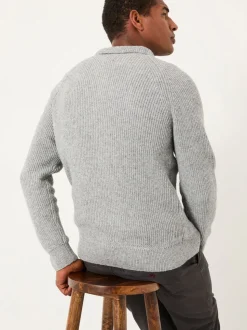 FatFace Harwick Grey Half Zip Neck Knitted Jumper
