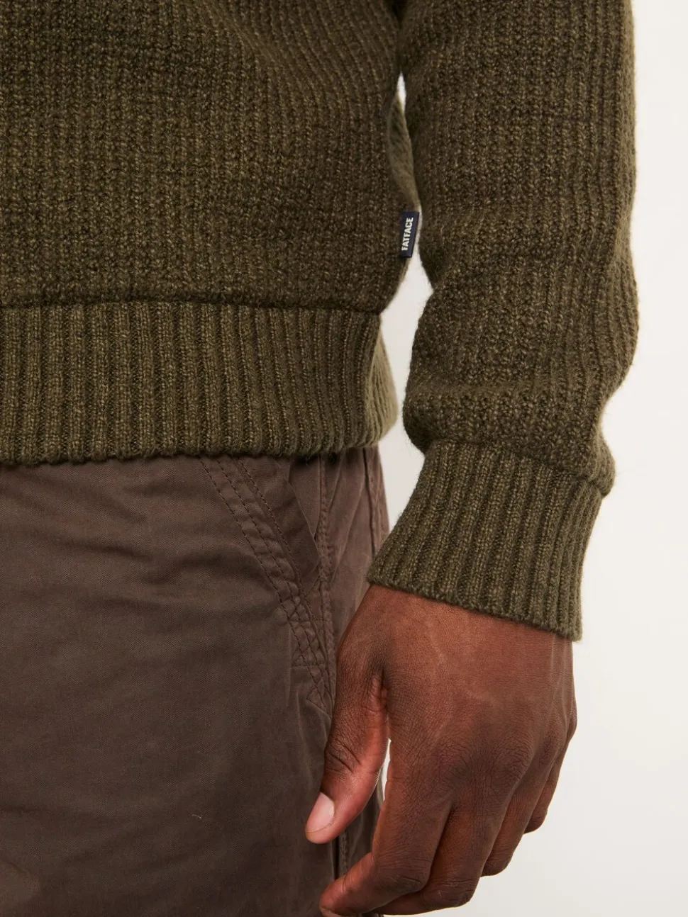FatFace Harwick Khaki Green Zip Through Bomber