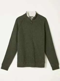FatFace Harwick Khaki Green Zip Through Bomber