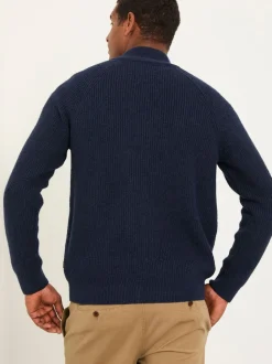 FatFace Harwick Navy Zip Through Bomber