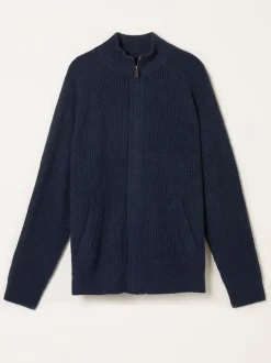 FatFace Harwick Navy Zip Through Bomber