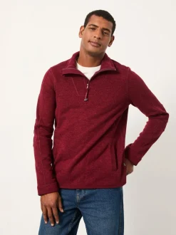 FatFace Haxby Claret Half Zip Sweat