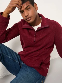 FatFace Haxby Claret Half Zip Sweat