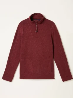 FatFace Haxby Claret Half Zip Sweat