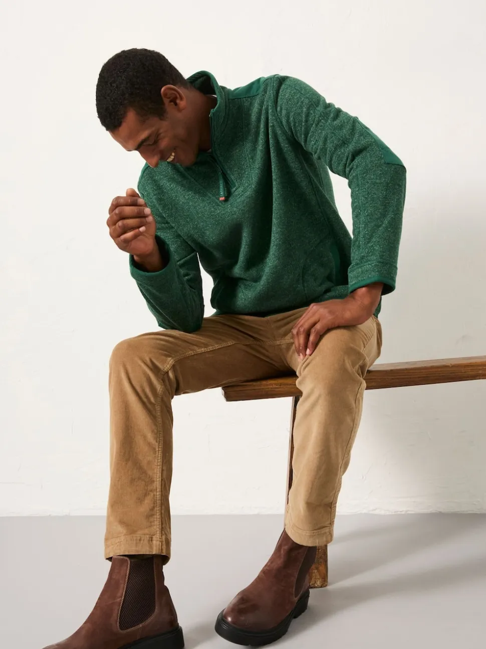 FatFace Haxby Emerald Green Half Zip Sweat