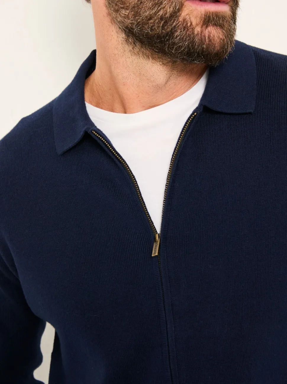 FatFace Helston Navy Collar Knitted Cardigan