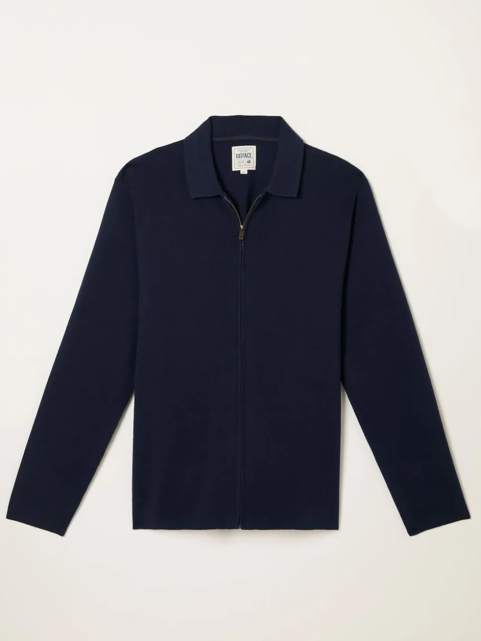 FatFace Helston Navy Collar Knitted Cardigan