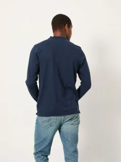 FatFace Henley Navy Long Sleeve Woodside Slub